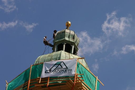 Arbeiten am Kupferdach